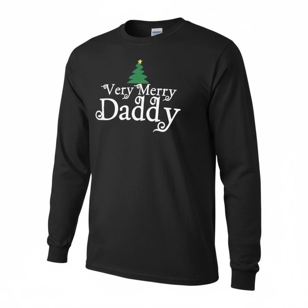 Gildan Mens Long Sleeve Christmas Daddy Shirt‎ Size L Holiday Festive Novelty